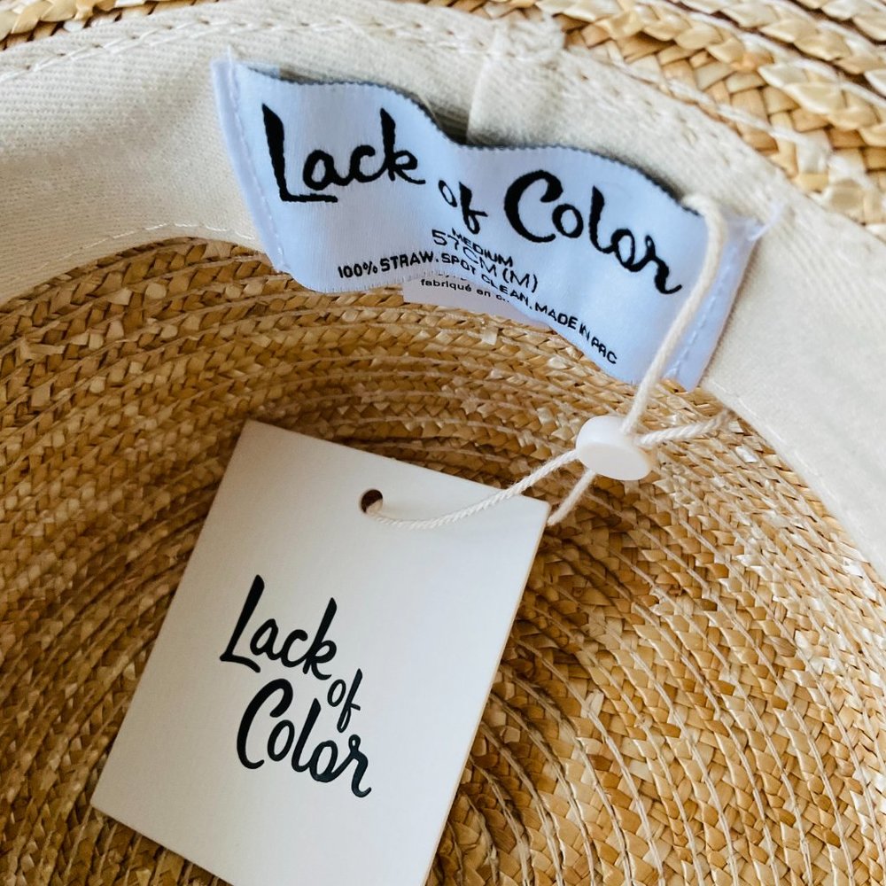 LACK OF COLOR Women's Ultra-Wide-Brimmed "Spencer Boater" Straw Hat NWT Size M - Picture 4 of 10